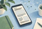 Illustration of a generic smartphone displaying simplified text-based web content.