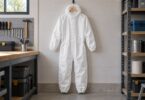 Protective coveralls shown as garment examples.