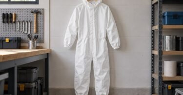 Protective coveralls shown as garment examples.