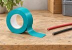A generic turquoise tape roll beside red and black insulated tubing.