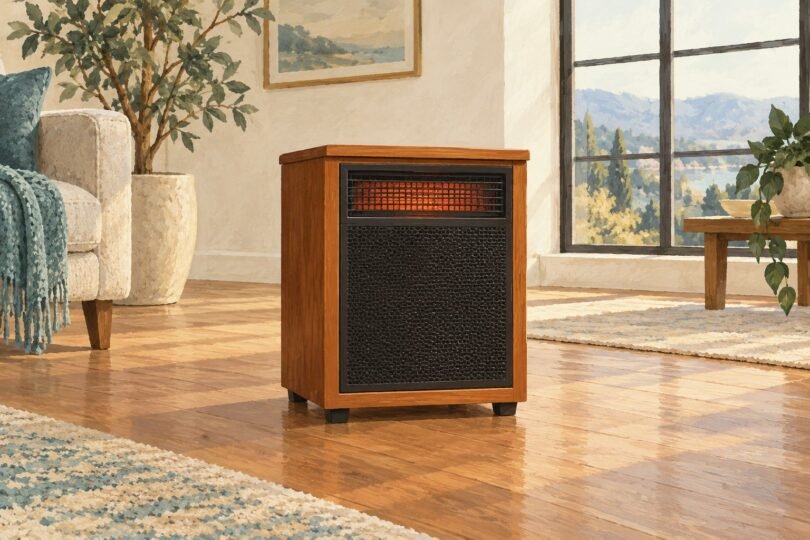 Illustration of a generic cabinet-style electric room heater