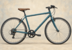 Illustration of an unbranded bicycle standing still without a rider.