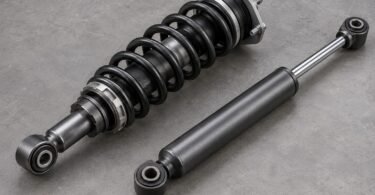 Generic automotive coil-over assembly beside a separate shock absorber